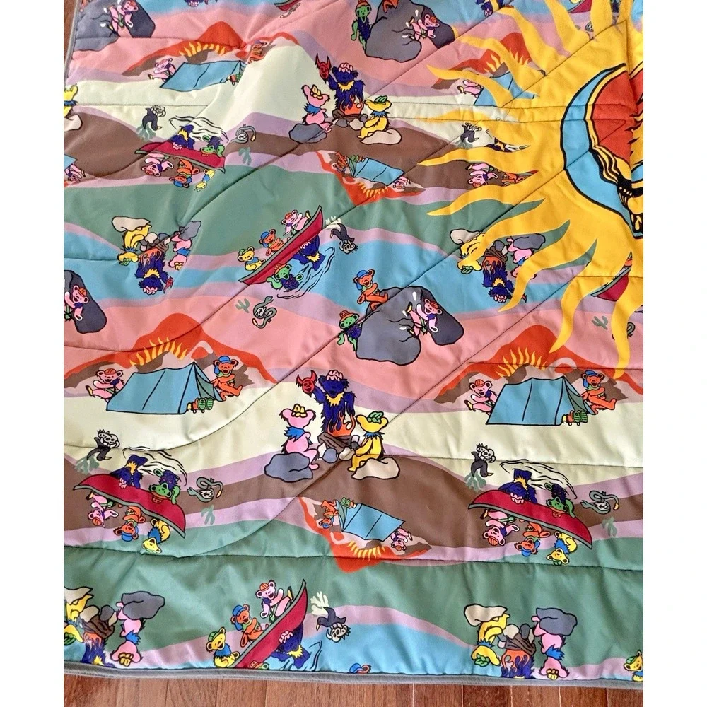 Grateful Dead Terrapin Sunshine Water Resistant PONCHO Poly Shell Hooded RARE